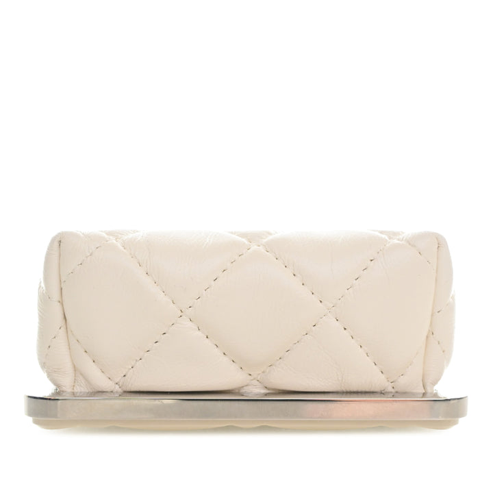Chanel CC Matelassé Acrylic et Cuir d’agneau Evening Pochette avec chaîne