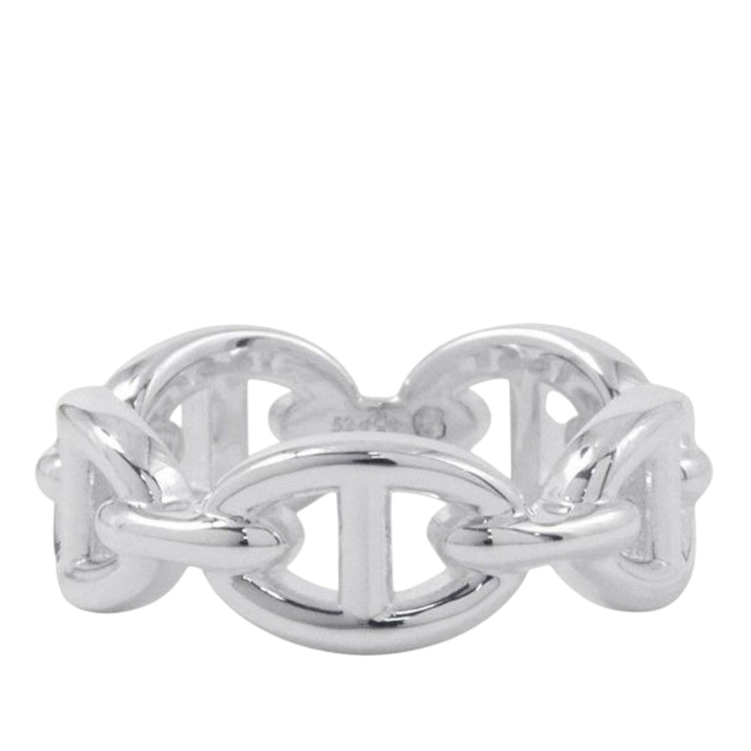 Hermès Sterling Argenté Chaine d'Ancre Enchainee Bague Argenté