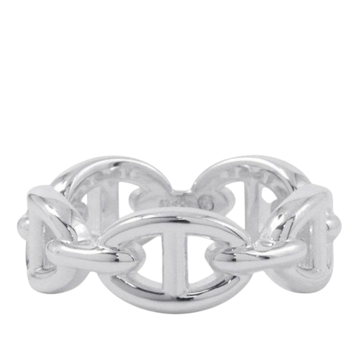Hermès Sterling Argenté Chaine d'Ancre Enchainee Bague Argenté