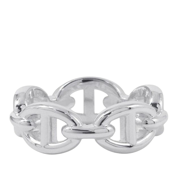 Hermès Sterling Argenté Chaine d'Ancre Enchainee Bague Argenté