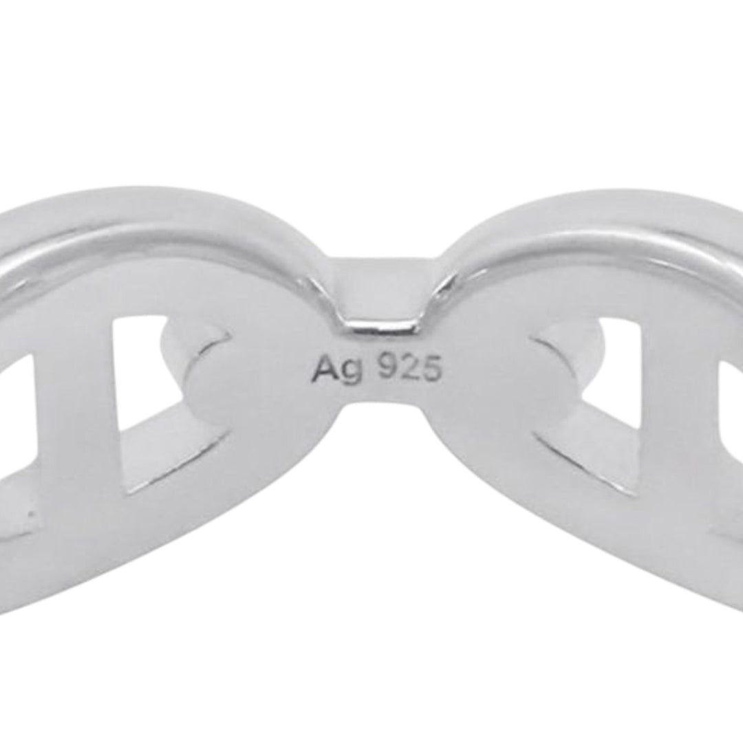 Hermès Sterling Argenté Chaine d'Ancre Enchainee Bague Argenté