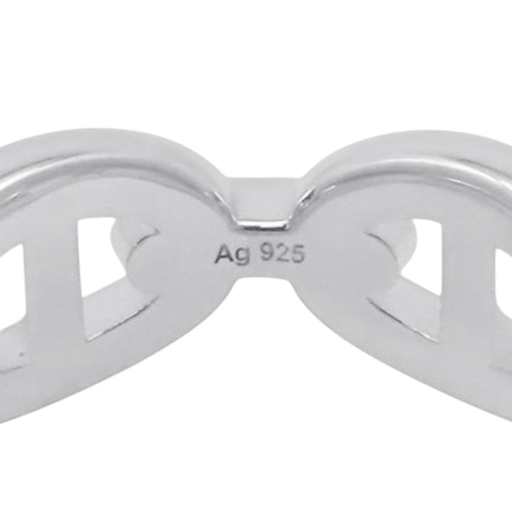 Hermès Sterling Argenté Chaine d'Ancre Enchainee Bague Argenté