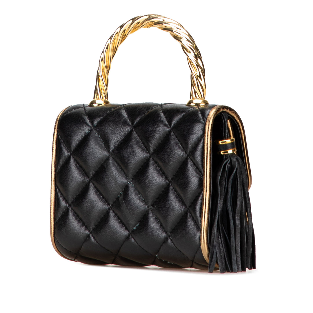 Givenchy Mini Quilted Cuir Top Handle Bag Noir