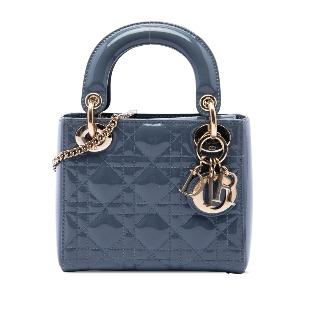 Dior Lady Dior Cannage Mini Gris – vue principale – GABY PARIS