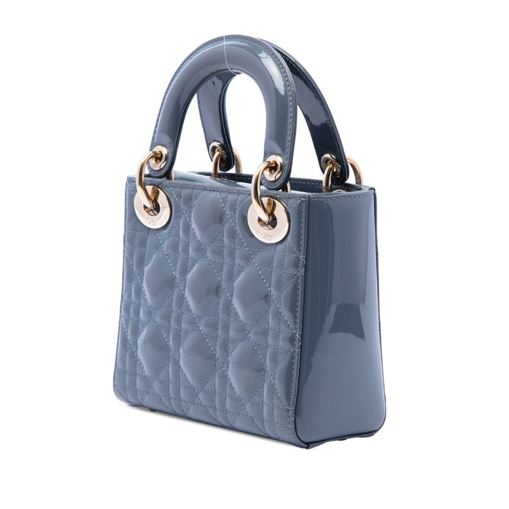 Dior Lady Dior Cannage Mini Gris – vue 2 – GABY PARIS