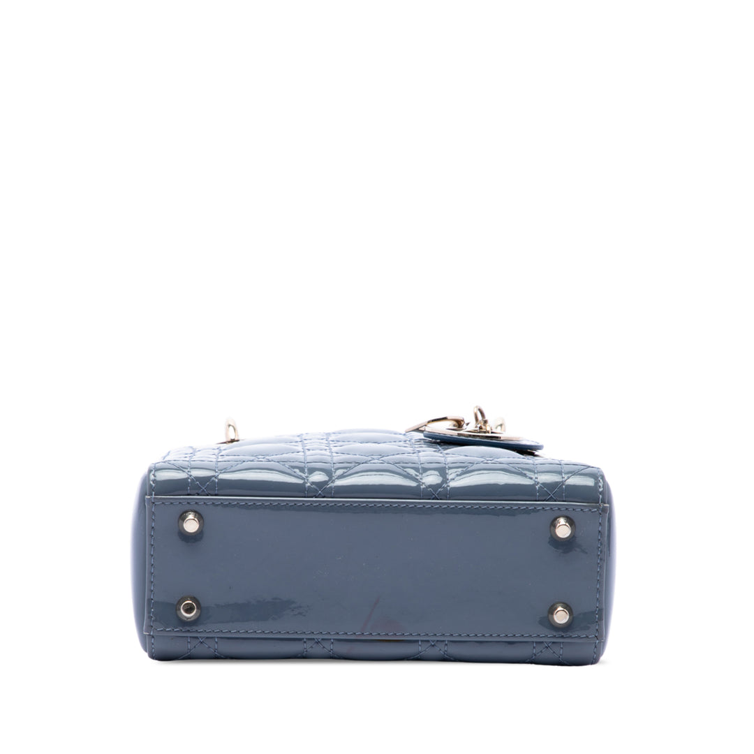 Dior Lady Dior Cannage Mini Gris – vue 3 – GABY PARIS