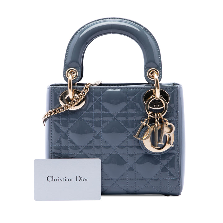 Dior Lady Dior Cannage Mini Gris – vue 7 – GABY PARIS