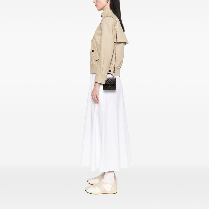 Chanel CC Matelassé Iridescent Cuir d’agneau anse supérieure à rabat Pochette avec chaîne