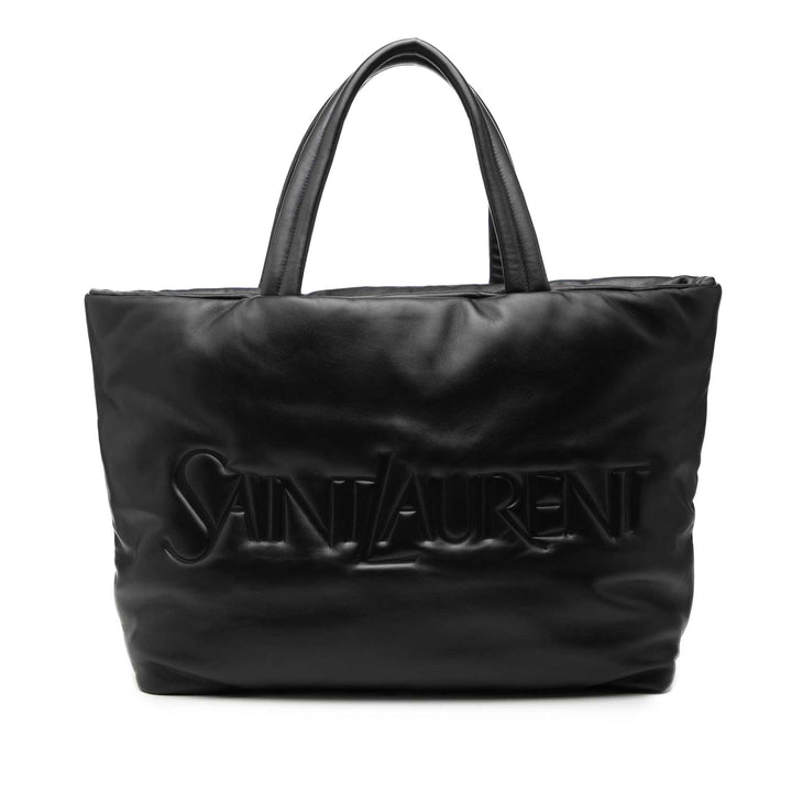 Saint Laurent Cuir d'agneau Wide Puffer Cabas
