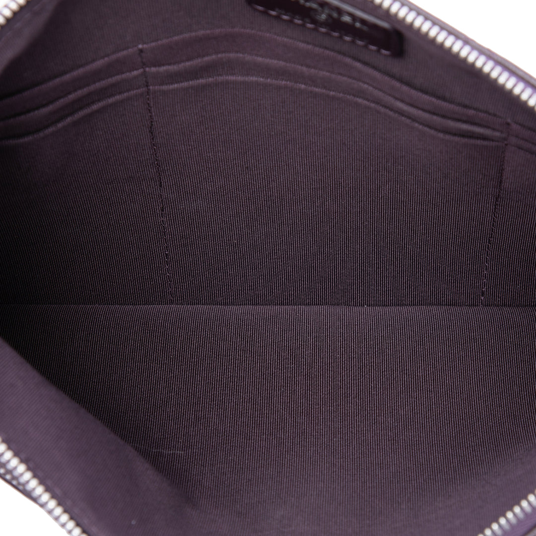 Chanel Pochette CC Matelassé Double Zippé Cuir d'agneau Violet – vue 4 – GABY PARIS