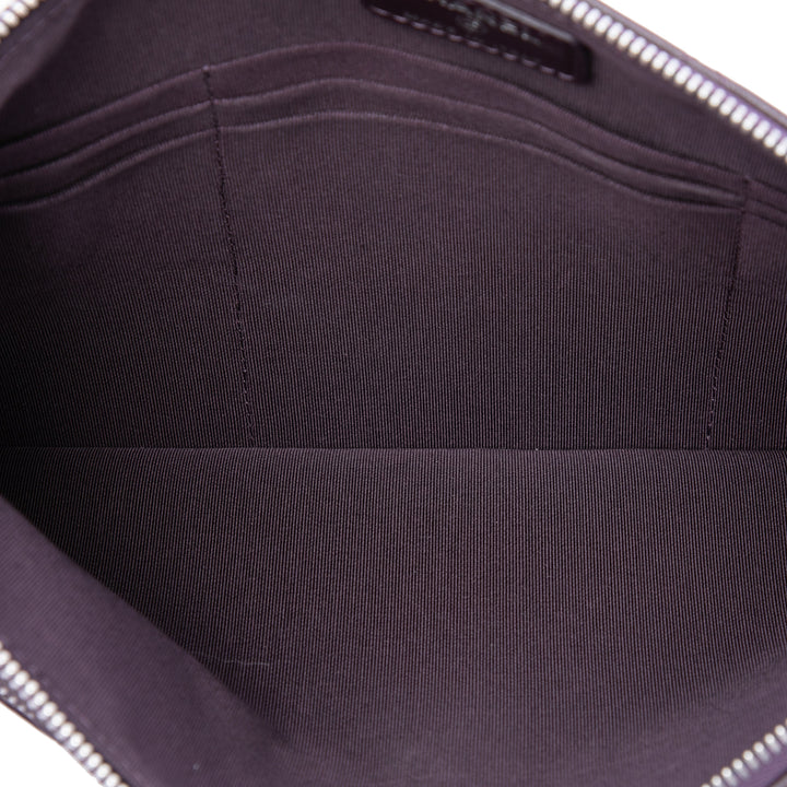 Chanel Pochette CC Matelassé Double Zippé Cuir d'agneau Violet – vue 4 – GABY PARIS