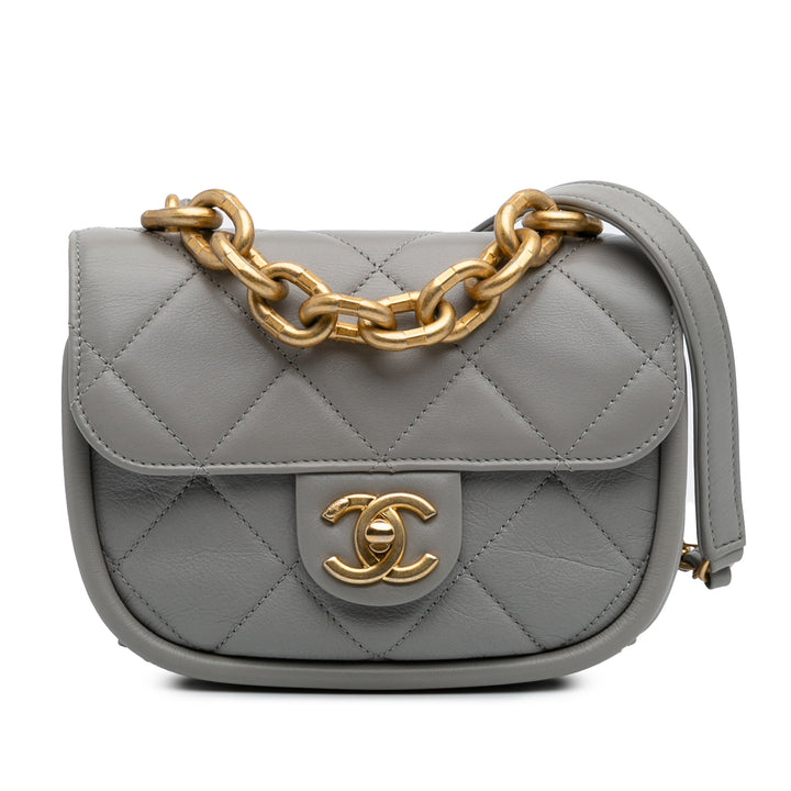 Chanel CC Matelassé Cuir d’agneau Ronded à rabat