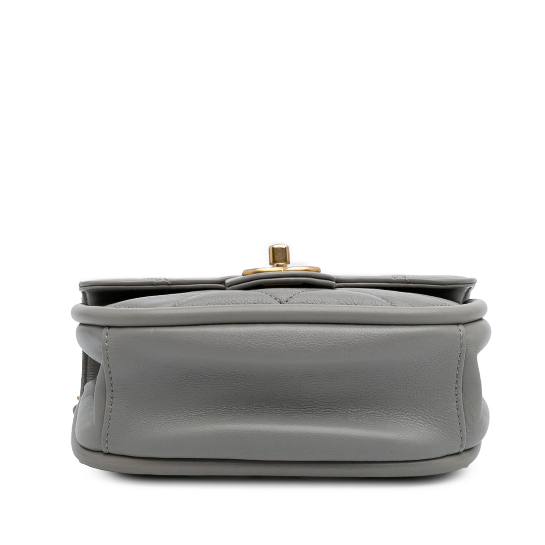 Chanel CC Matelassé Cuir d’agneau Ronded à rabat