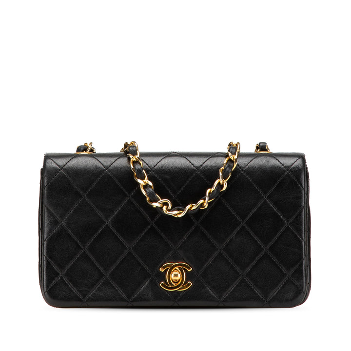 Mini CC Quilted Lambskin Full Flap Black - Gaby Paris