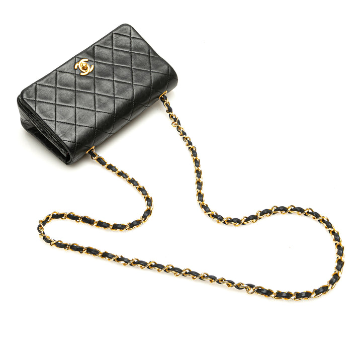 Mini CC Quilted Lambskin Full Flap Black - Gaby Paris