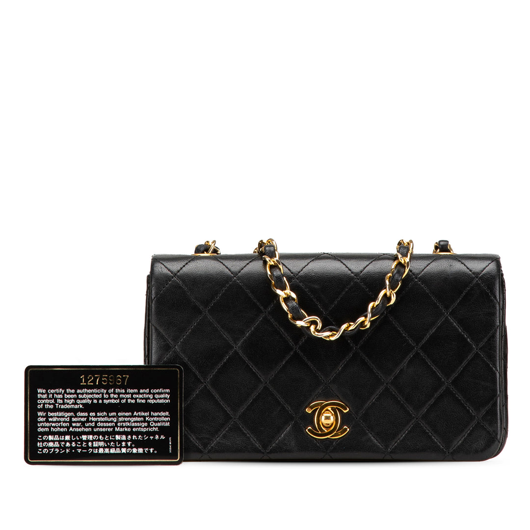 Mini CC Quilted Lambskin Full Flap Black - Gaby Paris