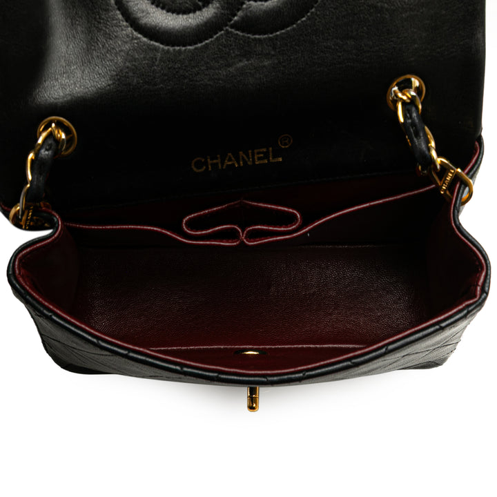 Mini CC Quilted Lambskin Full Flap Black - Gaby Paris