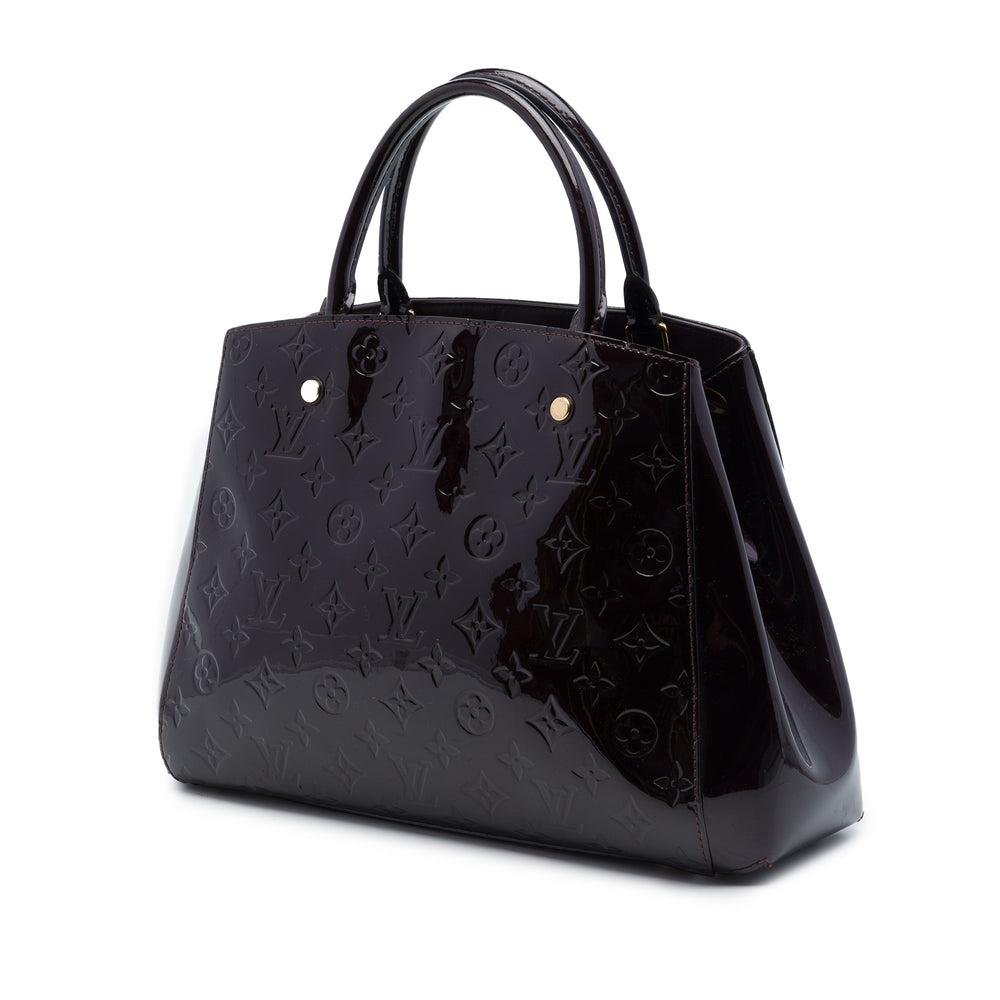 Louis Vuitton Sac à main Montaigne Monogram MM Cuir verni Violet – vue 2 – GABY PARIS