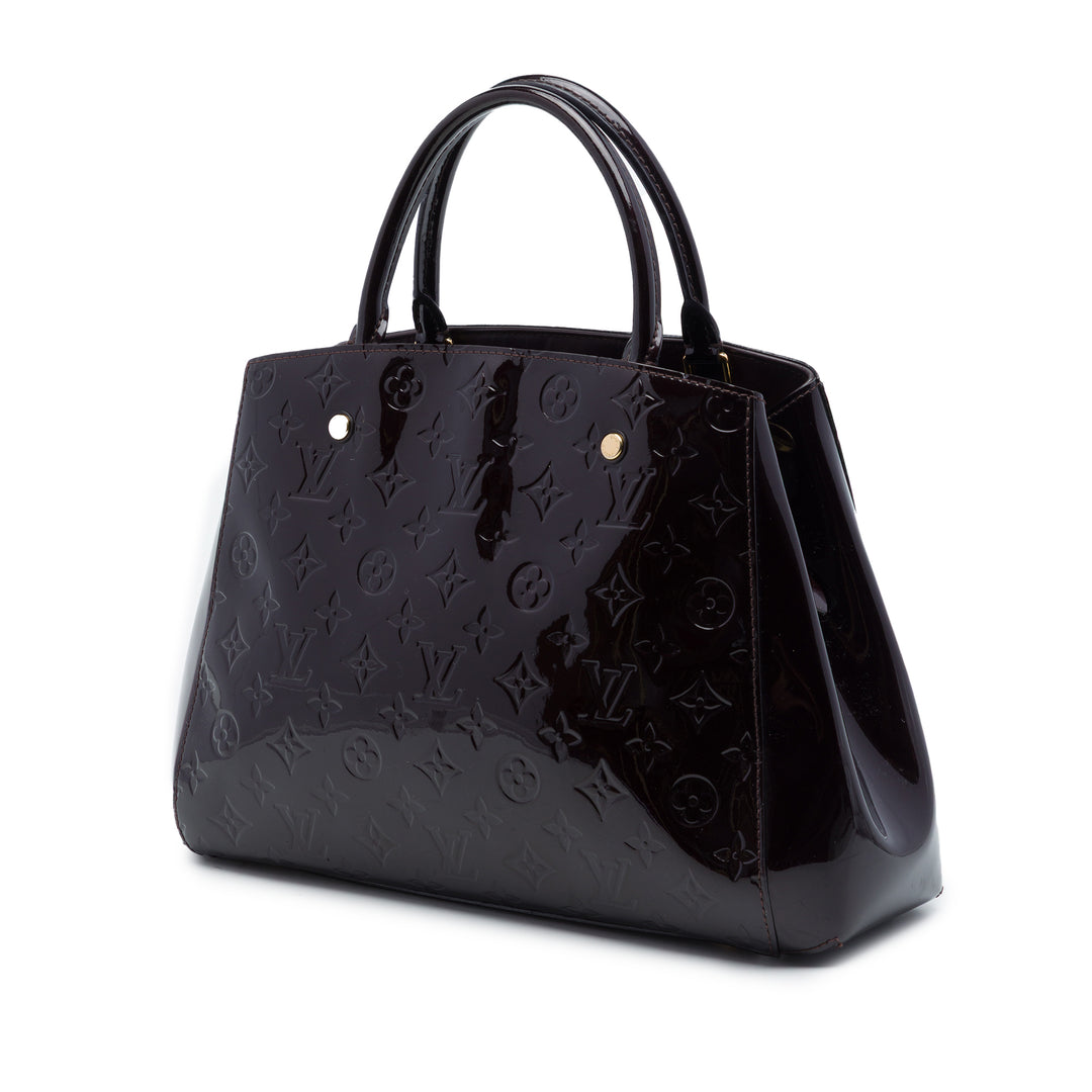 Louis Vuitton Sac à main Montaigne Monogram MM Cuir verni Violet – vue 2 – GABY PARIS