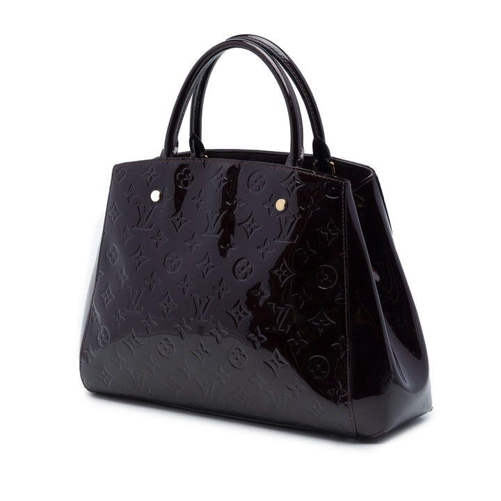 Louis Vuitton Sac à main Montaigne Monogram MM Cuir verni Violet – vue 2 – GABY PARIS