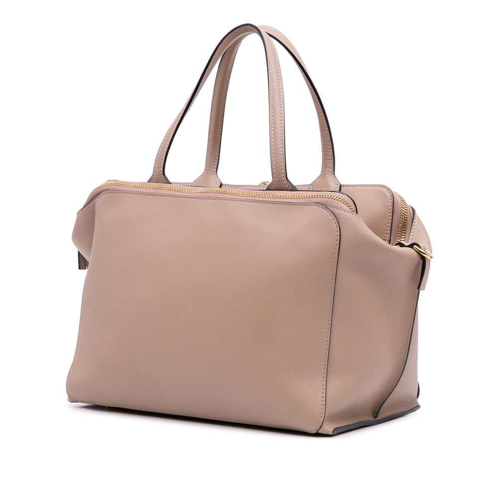 LOEWE Anagram Cuir Zipper Bag Marron – GABY PARIS Authentique