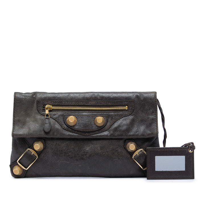 Balenciaga Cuir d'agneau Motocross Giant 21 Envelope Pochette