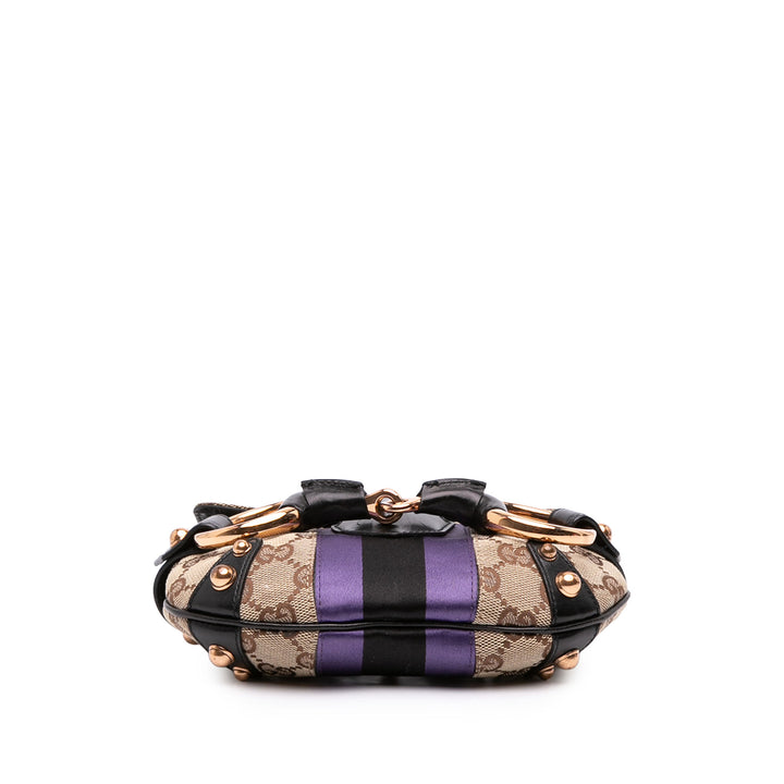 Gucci GG Horsebit Web Chaîne Sac Mini Beige – vue 3 – GABY PARIS
