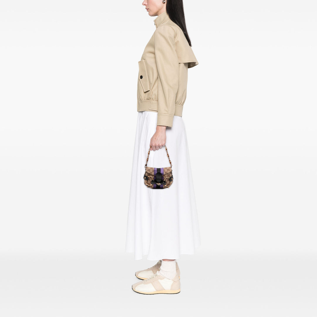 Gucci GG Horsebit Web Chaîne Sac Mini Beige – vue 6 – GABY PARIS