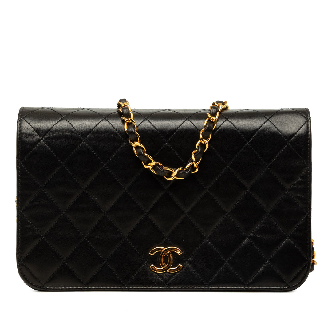 Chanel CC Matelassé Rabat intégral Moyen Cuir d'agneau Noir – vue principale – GABY PARIS