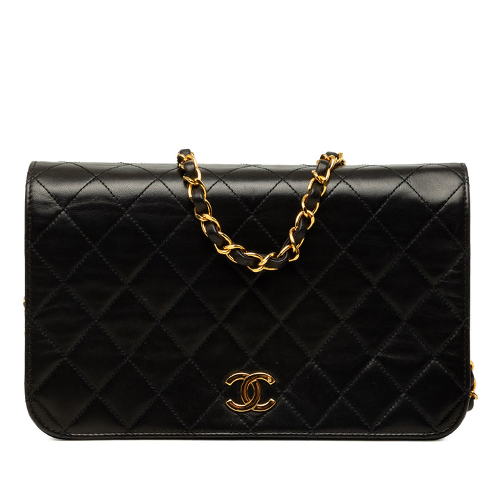 Chanel CC Matelassé Rabat intégral Moyen Cuir d'agneau Noir – vue principale – GABY PARIS