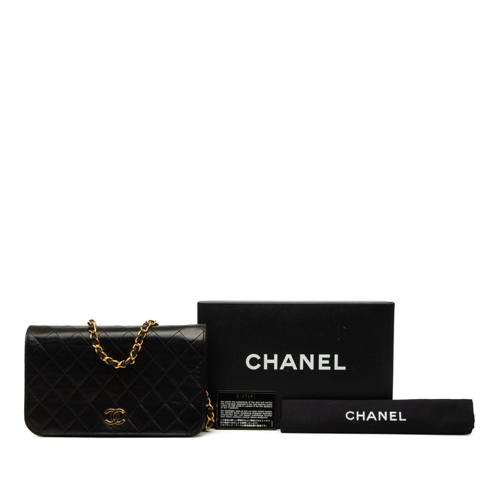 Chanel CC Matelassé Rabat intégral Moyen Cuir d'agneau Noir – vue 7 – GABY PARIS