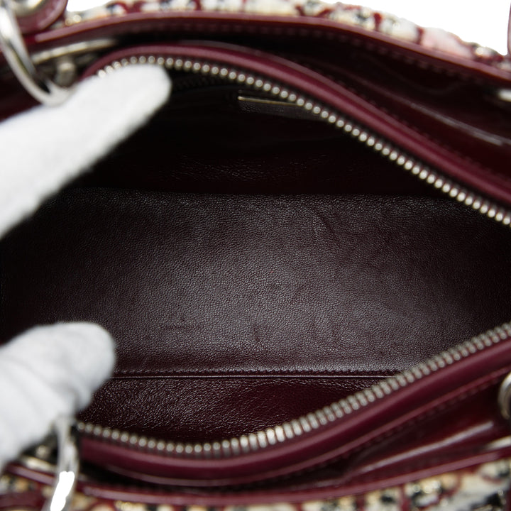 Dior Lady Dior Cannage Moyen Tweed Rouge – vue 4 – GABY PARIS