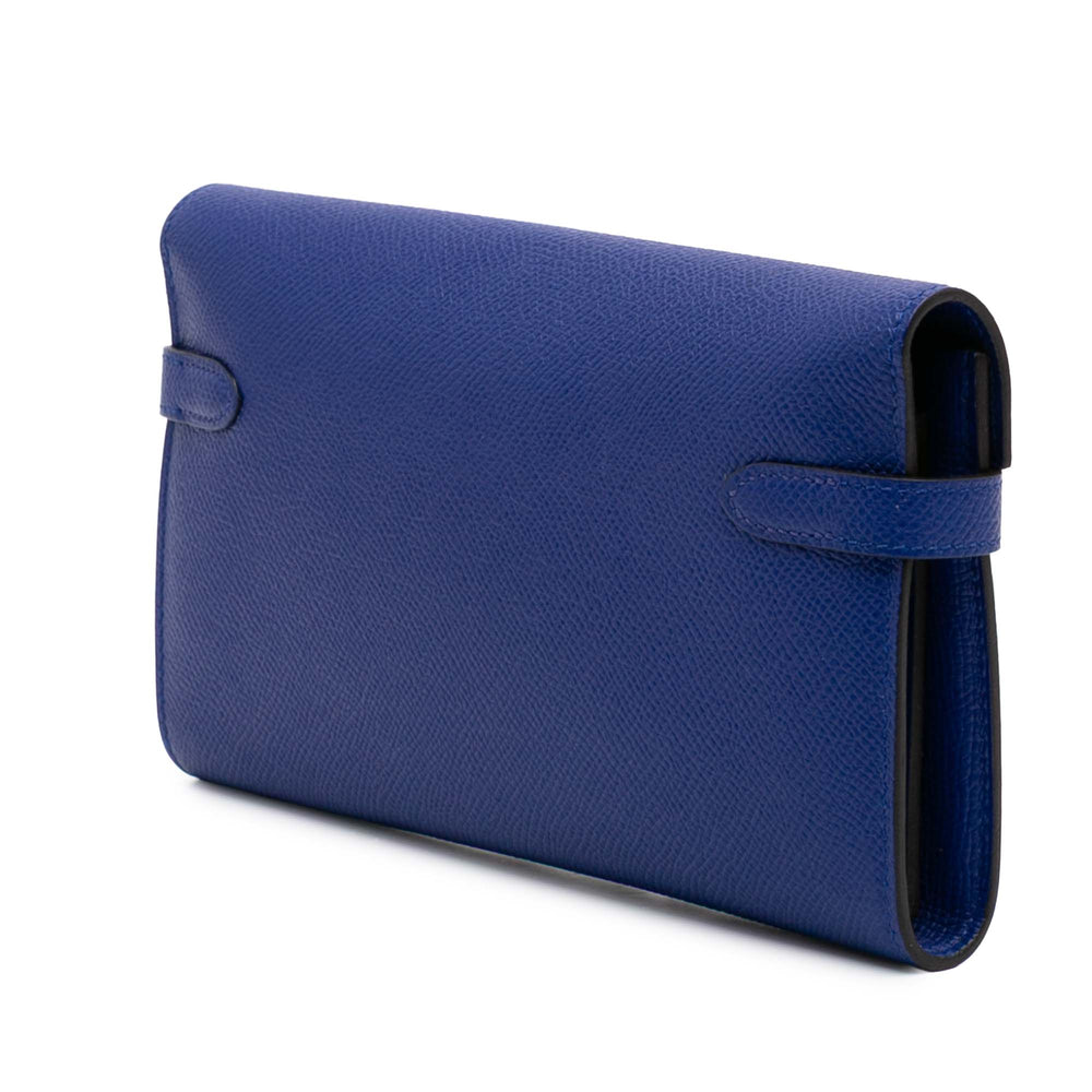 Epsom Kelly Longue Wallet Blue - Gaby Paris