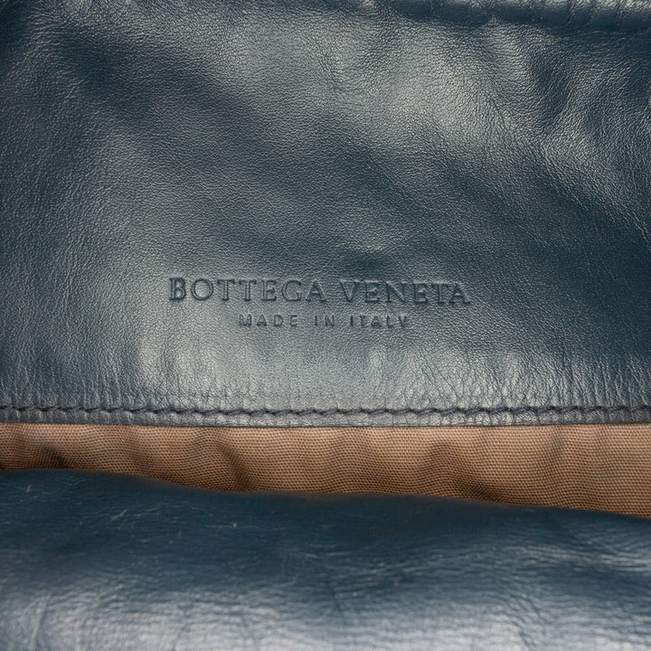 Nappa Intrecciato Flap Crossbody Blue - Gaby Paris