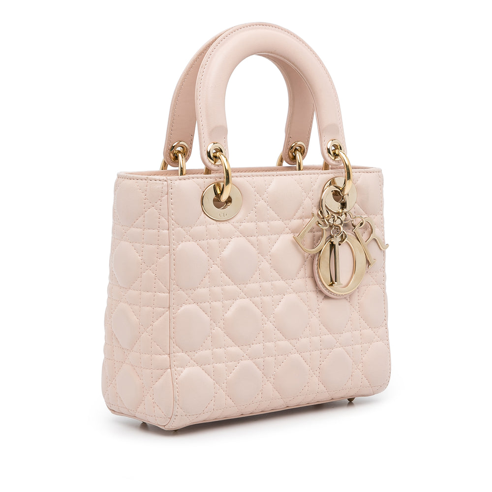 Small Lambskin Cannage My ABCDior Lady Dior Pink - Gaby Paris