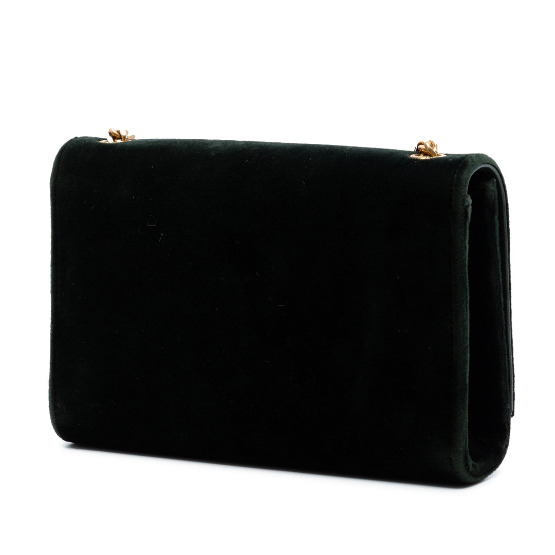 Saint Laurent Small Velours Monogram Kate Pompon Sac porté croisé