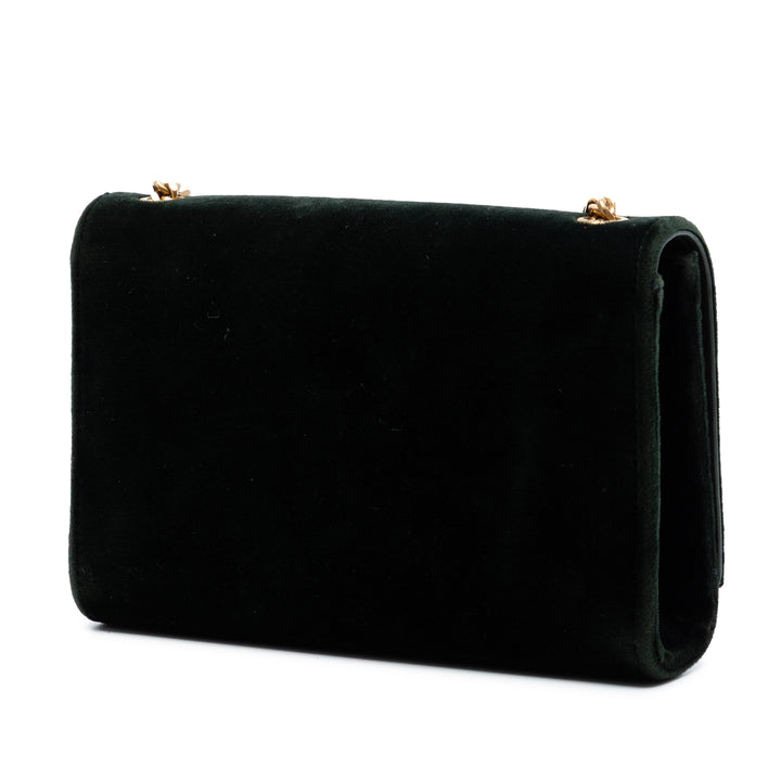Saint Laurent Small Velours Monogram Kate Pompon Sac porté croisé