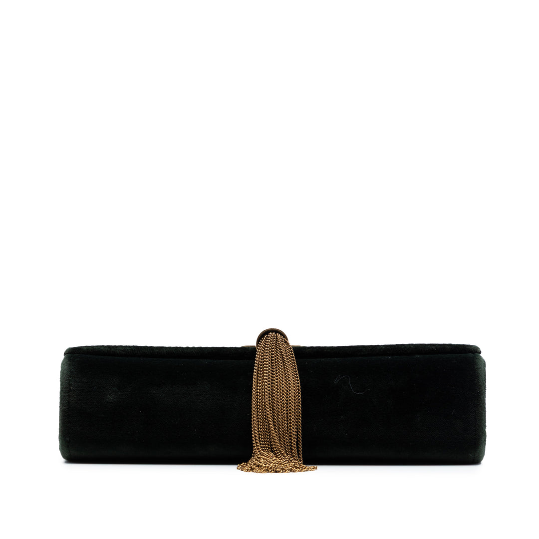 Saint Laurent Small Velours Monogram Kate Pompon Sac porté croisé