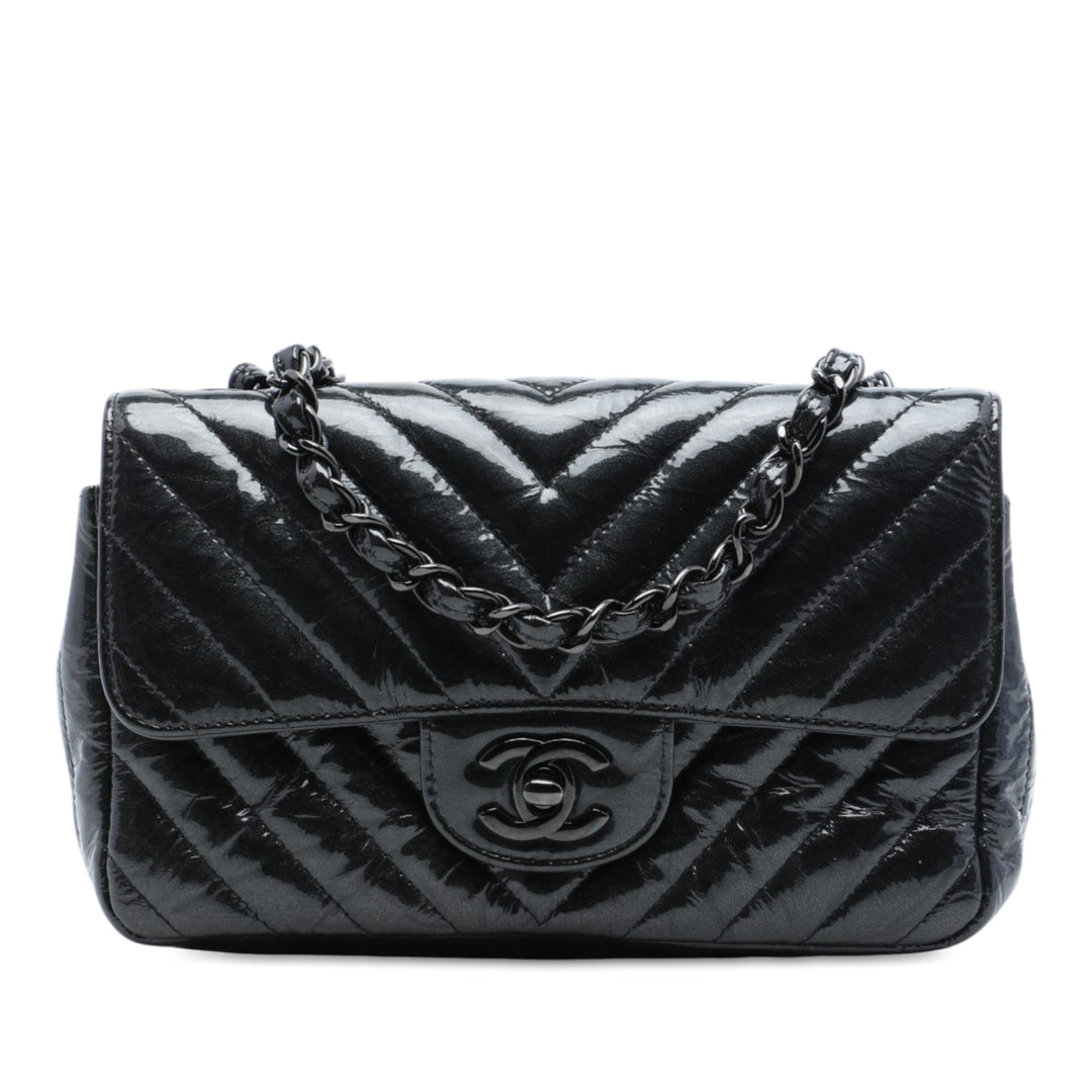 Classic Rectangulaire Chevron Froissé So Rabat simple Mini Noir
