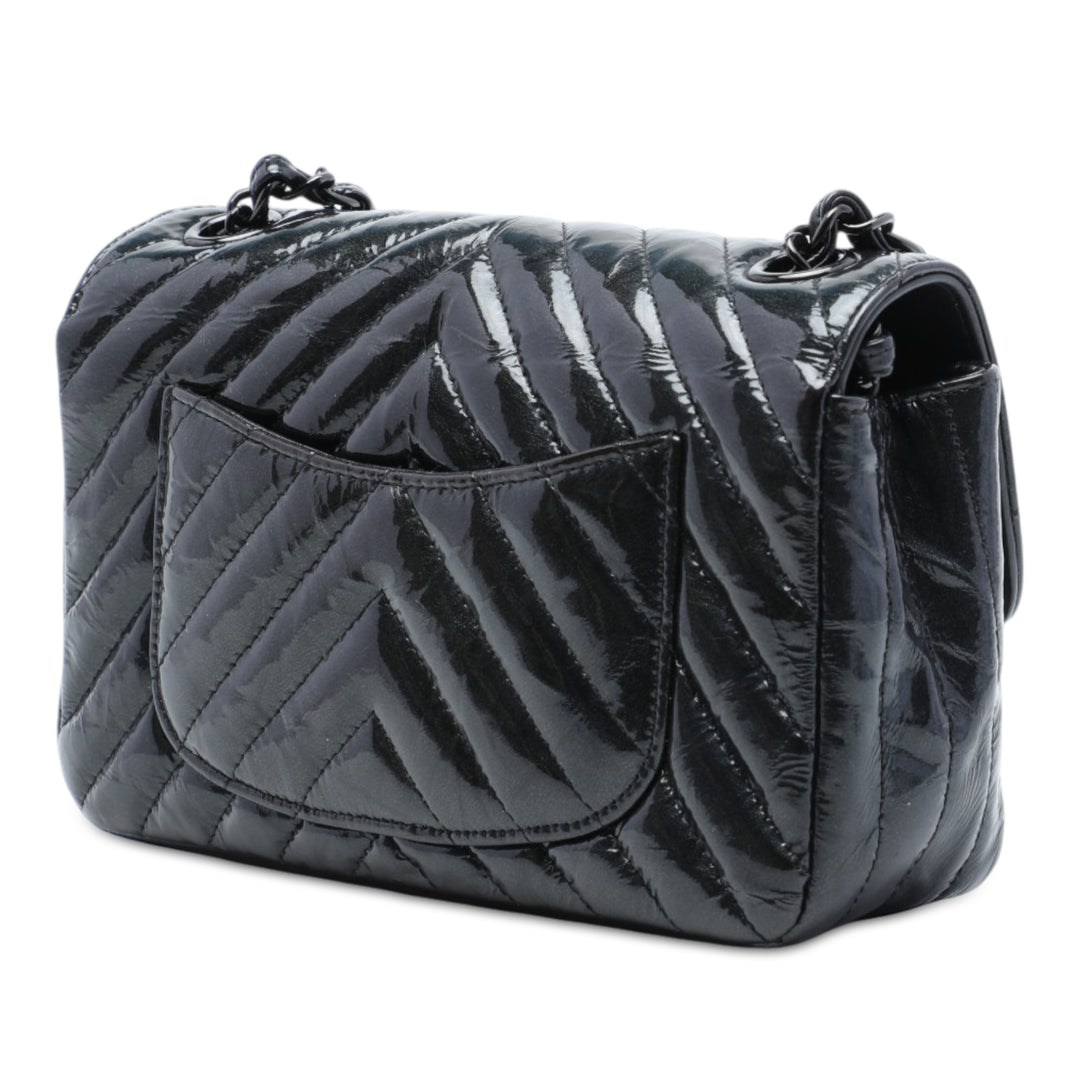 Classic Rectangulaire Chevron Froissé So Rabat simple Mini Noir