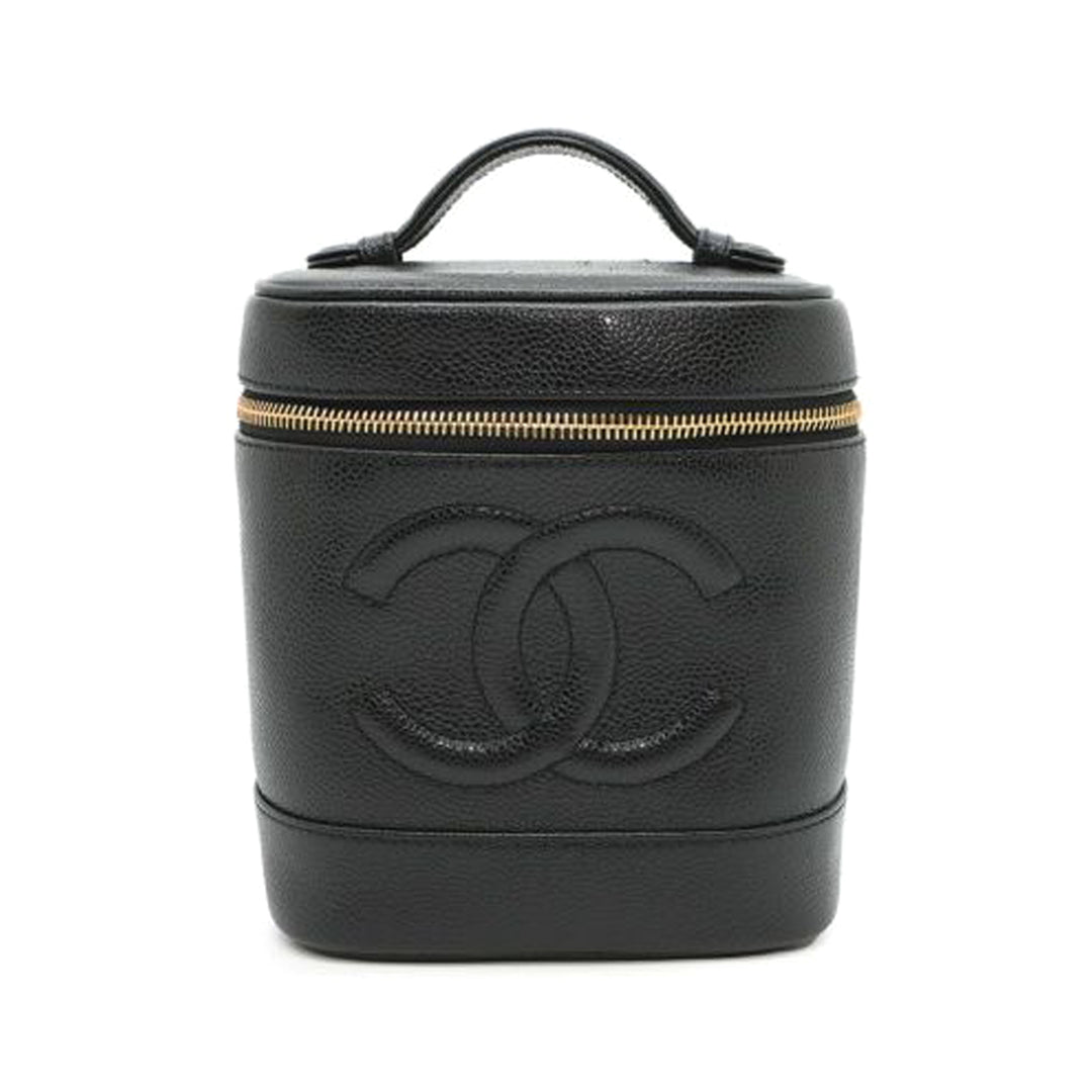CC Caviar Vanity Bag Black - Gaby Paris
