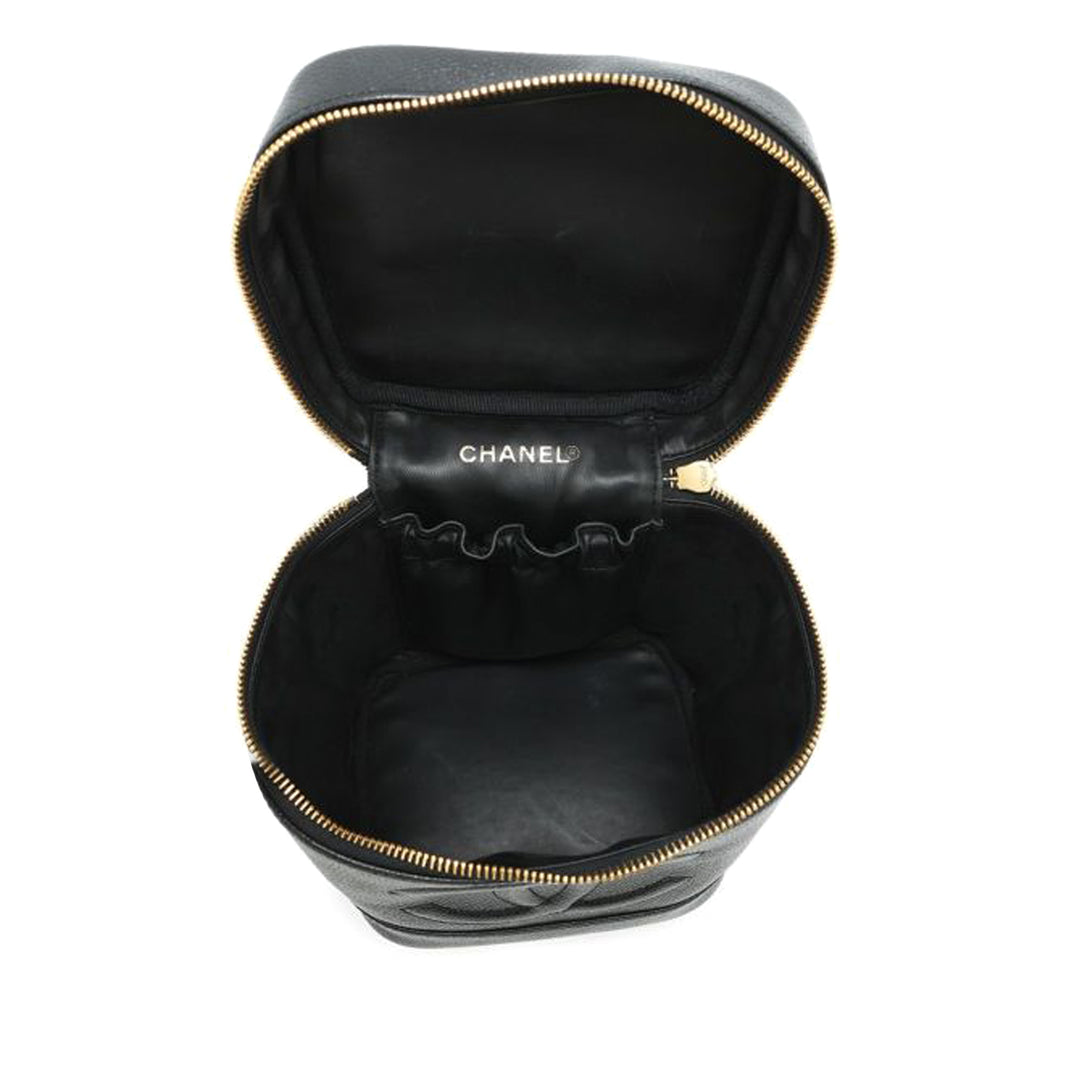 CC Caviar Vanity Bag Black - Gaby Paris