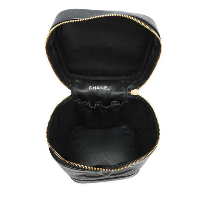 CC Caviar Vanity Bag Black - Gaby Paris
