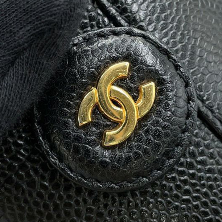 CC Caviar Vanity Bag Black - Gaby Paris