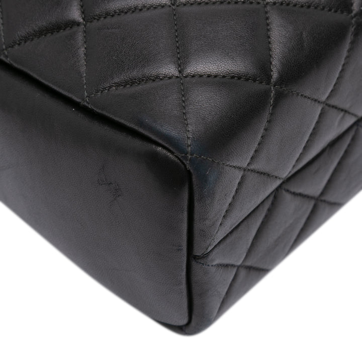 Quilted Lambskin Shoulder Bag Black - Gaby Paris