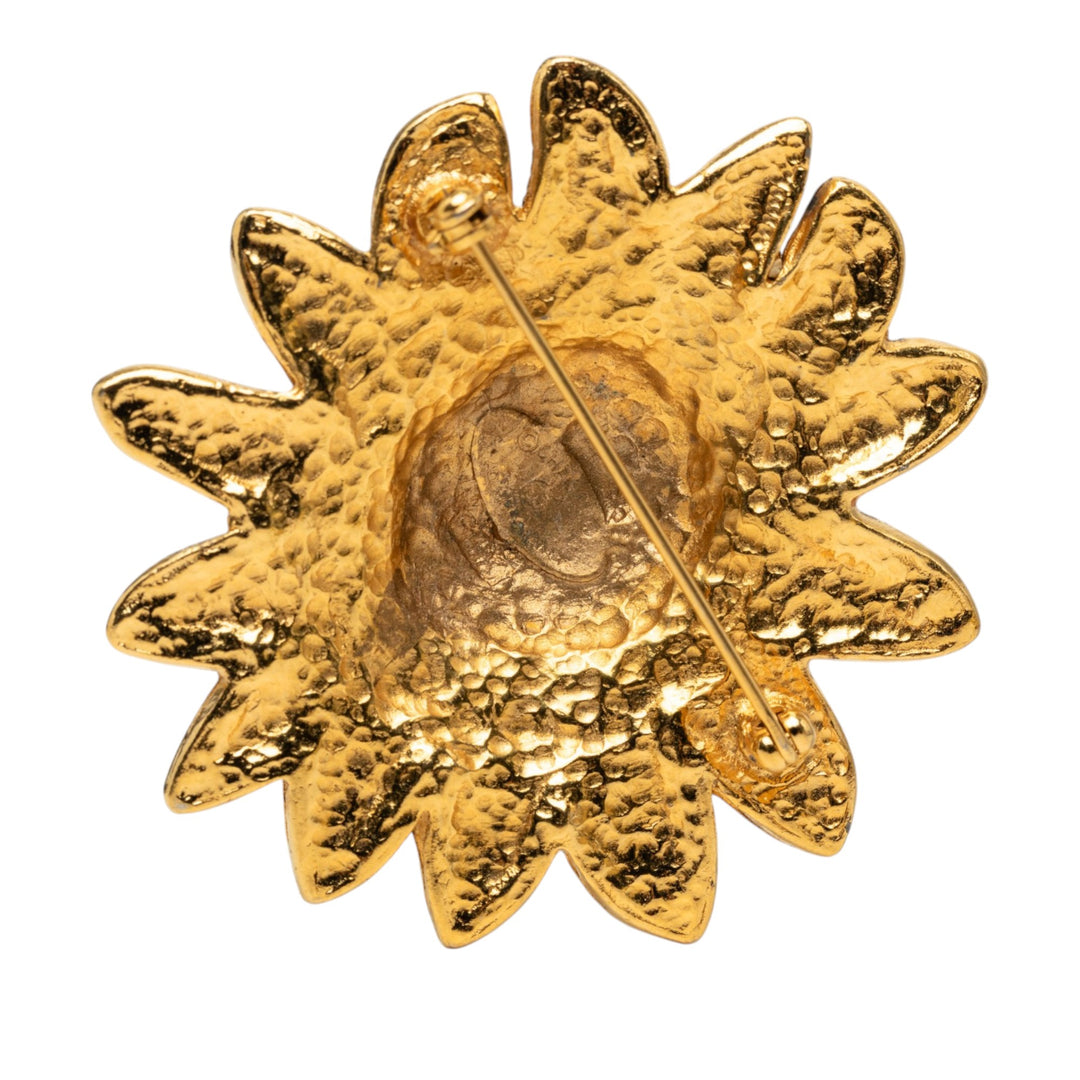 Chanel CC plaqué Lion Head Sun Broche Métal