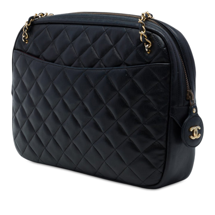 Chanel CC Matelassé Chaîne Sac caméra Cuir d'agneau Noir – vue 2 – GABY PARIS