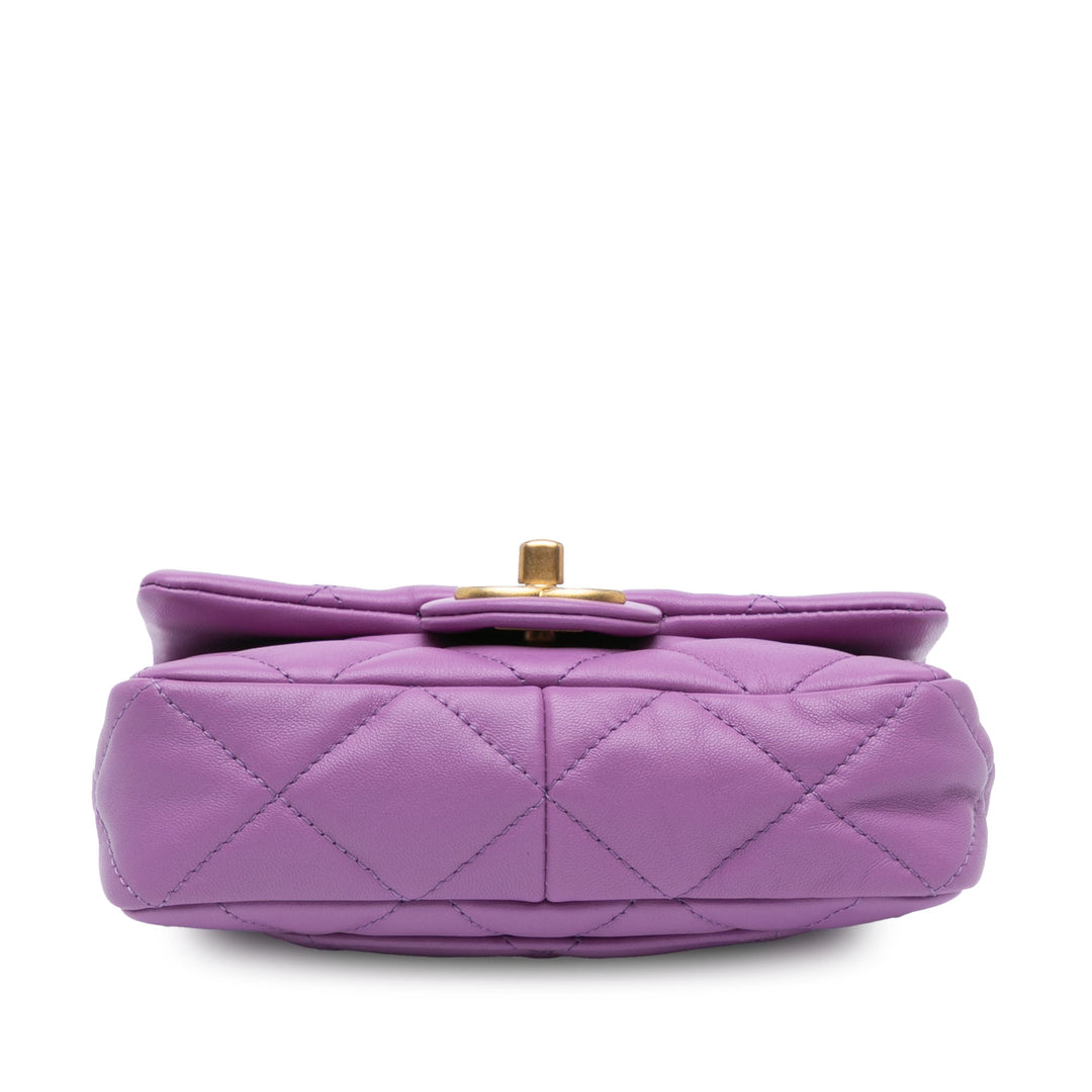 Matelassé Funky Town à rabat Mini Cuir d'agneau Violet
