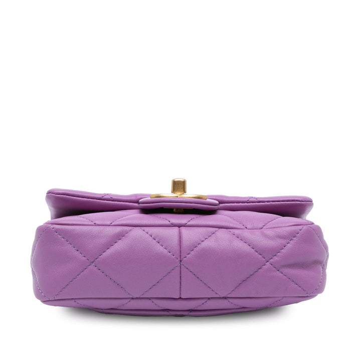 Matelassé Funky Town à rabat Mini Cuir d'agneau Violet