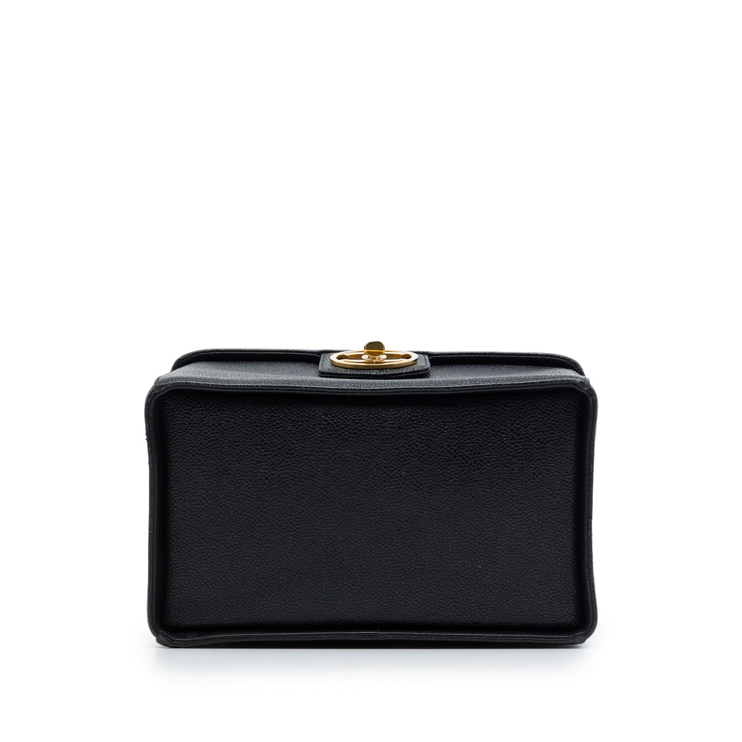 CC Vanity Boîte Étui Cuir caviar Noir